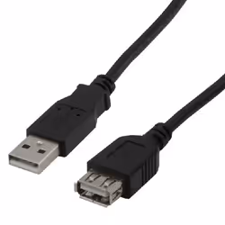 MCL MC922AMF-1M/N, 1 m, USB A, USB A, USB 2.0, Mâle/Femelle, Noir