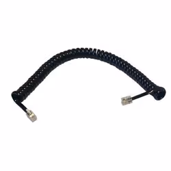 MCL FCM11SPIR-2M, 2,10 m, RJ-09 (4P/4C), RJ-09 (4P/4C), Noir, Mâle, Mâle