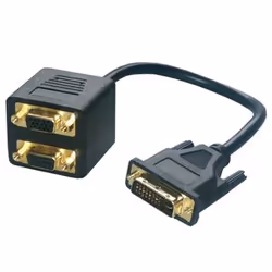 MCL Adaptateur EN Cable DVI-I M / 2xHD15 FM, 0,3 m, DVI-I, 2 x VGA (D-Sub), Noir, Mâle/Femelle