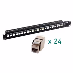 MCL PB-UNI6/24BN, Cat6, Noir, Montage de rack, 2U