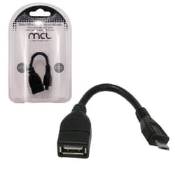 MCL 12cm USB A/Micro USB câble USB 0,12 m USB 2.0 Micro-USB B Noir