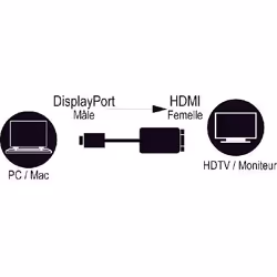MCL CG-291CAZ câble vidéo et adaptateur 0,15 m DisplayPort HDMI Type A (Standard) Noir