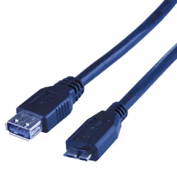 MCL USB 3.0 OTG A/Micro-B, 1 m, USB A, Micro-USB B, USB 3.2 Gen 1 (3.1 Gen 1), Mâle/Mâle, Noir
