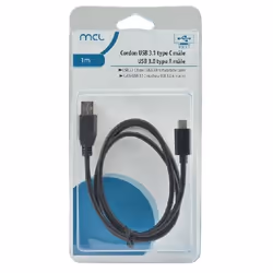 MCL MC923-1C/3AMEZ-1M câble USB USB 3.2 Gen 1 (3.1 Gen 1) USB C USB A Noir