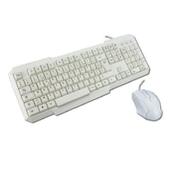 MCL ACK-2012/B clavier Souris incluse USB AZERTY Français Blanc