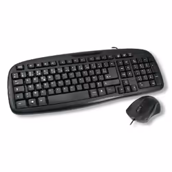 MCL ACK-2012/N, Avec fil, USB, Clavier à membrane, AZERTY, Noir, Souris incluse