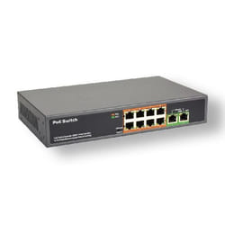 MCL ETS-HFSW8/2-P commutateur réseau Fast Ethernet (10/100) Connexion Ethernet, supportant l'alimentation via ce port (PoE) Noir