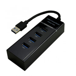 MCL 4 ports USB 3.0 hub - Black USB 3.2 Gen 1 (3.1 Gen 1) Type-A 5000 Mbit/s Noir