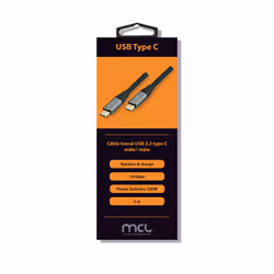 MCL MC1C99A03C1052Z, 2 m, USB C, USB C, USB 3.2 Gen 2 (3.1 Gen 2), 10000 Mbit/s, Gris
