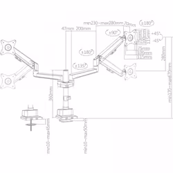MCL MS3A99ASBA2E3209N support d'écran plat pour bureau 81,3 cm (32") Noir - Vue supplémentaire 6