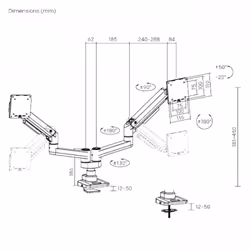 MCL MS3A99ASBA2E3520N support d'écran plat pour bureau 88,9 cm (35") Noir - Vue supplémentaire 4