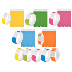 50 BRACELETS IDENTIFICATION INDÉCHIRABLES 5 COULEURS  Multicolore  - Accessoire de déguisement bijou fantaisie