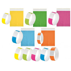 50 BRACELETS IDENTIFICATION INDÉCHIRABLES 5 COULEURS  Multicolore  - Accessoire de déguisement bijou fantaisie