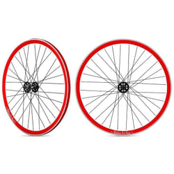 Roue arrière fixie - RODI - jante rouge moyeu noir - Flip Flop - Mixte Adulte