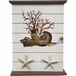 Boite à clés animaux marins En MDF et bois Dimensions : Hauteur 30 cm - Largeur 23 cm - Profondeur 6.5 cm Porte : Aimantée à  ...