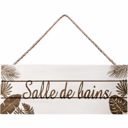 Plaque de porte pour salle de bain En MDF peint Dimensions : Hauteur 8 cm - Largeur 20 cm - Profondeur 1 cm Transformez l'ent ...