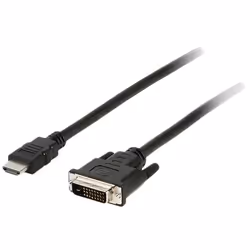 DLH CABLE HDMI MALE - DVI-D MALE 1.8M NOIR, 1,8 m, HDMI Type A (Standard), DVI-D, Mâle, Mâle, Droit