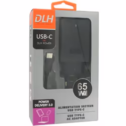 DLH ALIMENTATION SECTEUR USB-C 65W POWER DELIVERY POUR ORDINATEURS PORTABLES