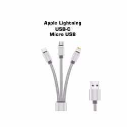 DLH CABLE 3 EN 1 USB-A VERS USB-C / MICRO USB / APPLE LIGHTNING