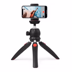 DLH MINI TREPIED PRO POUR SMARTPHONE, APPAREIL PHOTO, CAMERA ET PETIT VIDEOPROJECTEUR, 3 pieds, Noir, 23 cm, 339 g