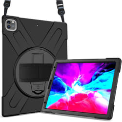 DLH COQUE RENFORCÉE AVEC BANDOULIÈRE, POIGNÉE ROTATIVE ET PIED SUPPORT POUR APPLE IPAD PRO 11" 1ere et 2eme gen (2018 / 2020)