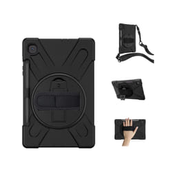 DLH COQUE RENFORCEE AVEC BANDOULIERE, POIGNEE ROTATIVE ET PIED SUPPORT POUR SAMSUNG GALAXY TAB S6 LITE (/ SM-P615)