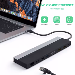 DLH STATION D'ACCUEIL USB-C 4K TRIPLE AFFICHAGE (DP / HDMI / VGA) - Vue supplémentaire 4