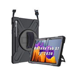 DLH COQUE RENFORCEE AVEC BANDOULIERE, POIGNEE ROTATIVE ET PIED SUPPORT POUR SAMSUNG GALAXY TAB S7 (/ / SM-T876)