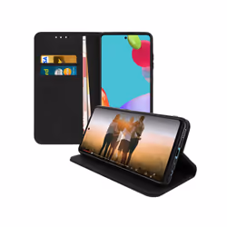 DLH ETUI FOLIO NOIR PORTE CARTES AVEC RABAT POUR SAMSUNG GALAXY A52 (SM-A525) ET GALAXY A52 5G (SM-A526), Folio, Samsung, SAM ...