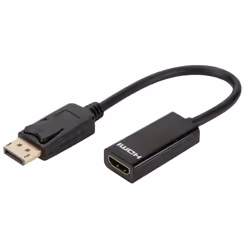 DLH ADAPTATEUR DISPLAYPORT MALE VERS HDMI FEMELLE, Displayport, HMDI, 0,23 m, Noir