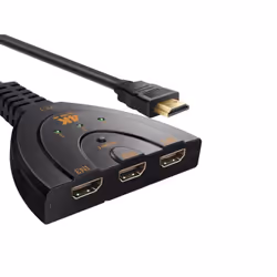 DLH SWITCH / REPARTITEUR HDMI 4K MALE VERS 3 PORTS HDMI FEMELLES, HDMI, Noir, 0,45 m, 4K Ultra HD, 82 g, 90 g