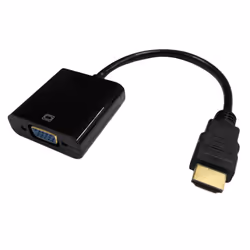 DLH ADAPTATEUR HDMI MALE VERS VGA FEMELLE AVEC PORT AUDIO (Jack) - 1920x1080 / 60Hz - Longueur 24cm - Noir, 0,24 m, HDMI Type ...