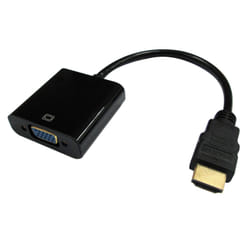 DLH ADAPTATEUR HDMI MALE VERS VGA FEMELLE AVEC PORT AUDIO (Jack) - 1920x1080 / 60Hz - Longueur 24cm - Noir