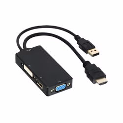 DLH ADAPTATEUR HDMI (M) VERS DVI / VGA / DISPLAYPORT (F), 0,15 m, HDMI Type A (Standard), DVI + VGA + DisplayPort, Mâle, Feme ...