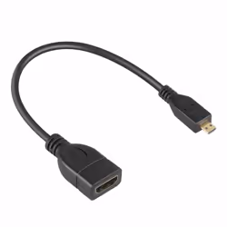 DLH ADAPTATEUR MICRO HDMI (M) VERS HDMI (F), 0,16 m, HDMI Type D (Micro), HDMI Type A (Standard), Noir
