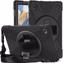 DLH COQUE RENFORCEE AVEC BANDOULIERE, POIGNEE ROTATIVE ET PIED SUPPORT POUR SAMSUNG GALAXY TAB A8 10.5" (SM-X200 / SM-X205),  ...