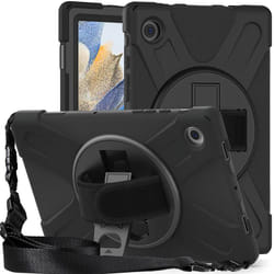 DLH COQUE RENFORCEE AVEC BANDOULIERE, POIGNEE ROTATIVE ET PIED SUPPORT POUR SAMSUNG GALAXY TAB A8 10.5" (/ SM-X205)