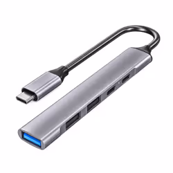 DLH DY-TU4990, USB Type-C, 100 W, Argent, USB 2.0, USB 3.2 Gen 1 (3.1 Gen 1) Type-A, USB 3.2 Gen 1 (3.1 Gen 1) Type-C, USB Ty ...