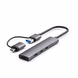 DLH DY-TU4995, USB 3.2 Gen 1 (3.1 Gen 1) Type-A + Type-C, Argent, USB 3.2 Gen 1 (3.1 Gen 1) Type-C, 101 mm, 21 mm, 8 mm