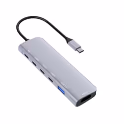 DLH DY-TU5005, USB Type-C, 100 W, Argent, 4K Ultra HD, HDMI, USB 3.2 Gen 1 (3.1 Gen 1) Type-A, USB 3.2 Gen 1 (3.1 Gen 1) Type ...