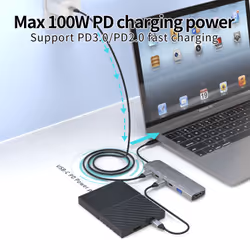 DLH DY-TU5005 station d'accueil USB Type-C Argent - Vue supplémentaire 8