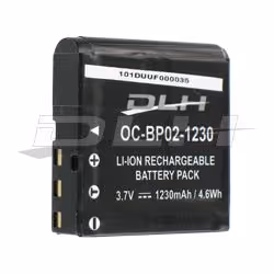 DLH LI-ION 3.7V-1230mAh-4.6Wh, Batterie, Noir, Lithium-Ion (Li-Ion), 1230 mAh, 3,7 V, 5 - 60 °C