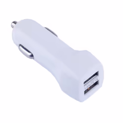 DLH CHARGEUR VOITURE 2 PORTS USB 2.4A 12W, Auto, Allume-cigare, 5 V, 2,4 A, Blanc