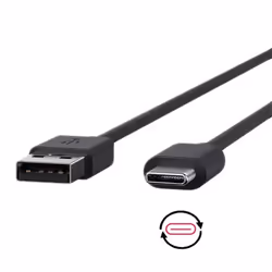 DLH CABLE USB-A VERS USB-C NOIR 1M 3A, Noir, USB A, USB C, 1 m, Mâle, Mâle