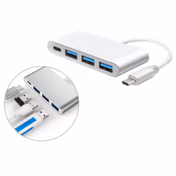DLH HUB USB-C 4 PORTS : 3 x USB-A ET 1 x USB-C PD, USB 3.2 Gen 1 (3.1 Gen 1) Type-C, USB 3.2 Gen 1 (3.1 Gen 1) Type-A, USB 3. ...