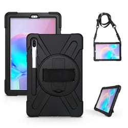 DLH COQUE RENFORCEE AVEC BANDOULIERE, POIGNEE ROTATIVE ET PIED SUPPORT POUR SAMSUNG GALAXY TAB S6 (SM-T860 / SM-T865)