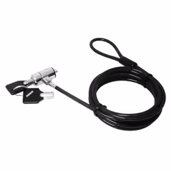 DLH CABLE DE SECURITE ANTIVOL A CLE POUR ORDINATEUR PORTABLE, 1,8 m, Clé, Noir