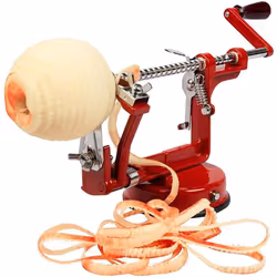 Eplucheur de pommes en métal, Rougn, dimensions 30 x 15 x 11 cm, avec ventouse pour fixation, poignée fixe, idéal pour une utilisation facile et