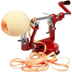 Eplucheur de pommes en métal, Rougn, dimensions 30 x 15 x 11 cm, avec ventouse pour fixation, poignée fixe, idéal pour une utilisation facile et