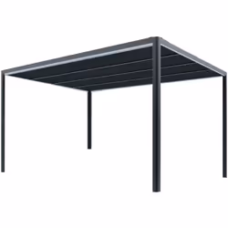 Description générale Toit de terrasse en aluminium couleur gris anthracite, alliant design chic et lignes épurées. Ce modèle  ...